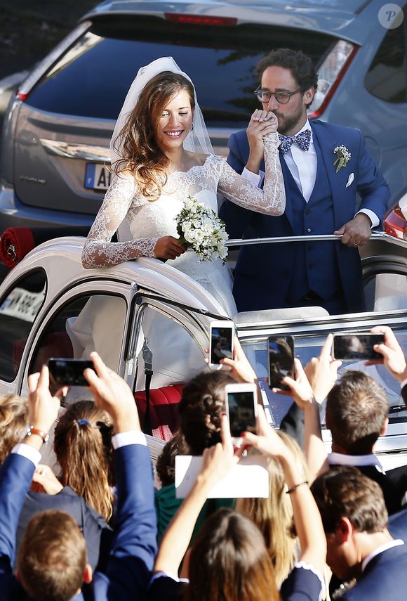 Mariage de Thomas Hollande et de la journaliste Emilie Broussouloux l'église de Meyssac en Corrèze, près de Brive, ville d'Emiie. Le 8 Septembre 2018.
© Patrick Bernard-Guillaume Collet / Bestimage