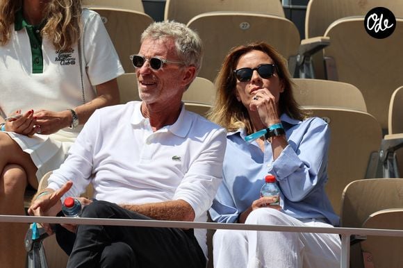 Denis Brogniart, Hortense Brogniart dans les tribunes lors des Internationaux de France Roland Garros 2023 le 06 juin 2023 à Paris, France. Photo Nasser Berzane/Abaca