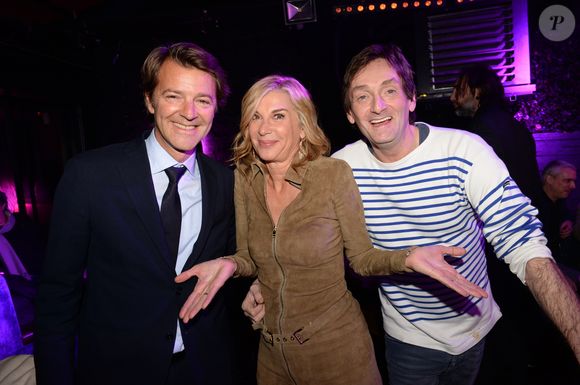 Exclusif - Michèle Laroque entre François Baroin et Pierre Palmade - After-party du film Brillantissime à la discothèque L'Arc à Paris, France, le 15 janvier 2018. Evènement organisé par Five Eyes Production. © Rachid Bellak/Bestimage