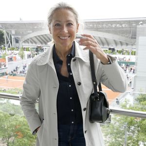Exclusif - Anne-Sophie Lapix au déjeuner dans la loge de France TV lors des Internationaux de France de Tennis de Roland Garros 2024 - Jour 6 à Paris, France, le 31 mai 2024. Bertrand Rindoff/Bestimage