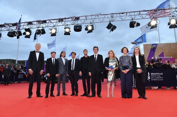Jean-Pierre Duret, Gaël Morel, Orelsan, Nicolas Saada, Gaspard Ulliel, Antonin Baudry, Catherine Deneuve, Vicky Krieps et Claire Burger lors de la cérémonie d'ouverture du 45ème Festival du Cinéma Américain de Deauville, le 6 septembre 2019.