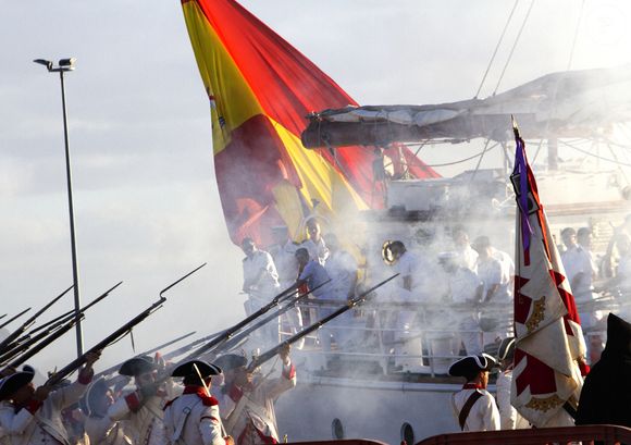 La princesse Leonor d’Espagne est arrivée aux Îles Canaries, première étape de son voyage de six mois en mer, 17 janvier 2025. © Mercedes Menendez/Pacific Press/Bestimage