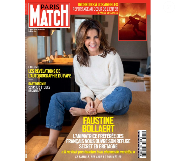 Faustine Bollaert en couverture du nouveau numéro de "Paris Match".