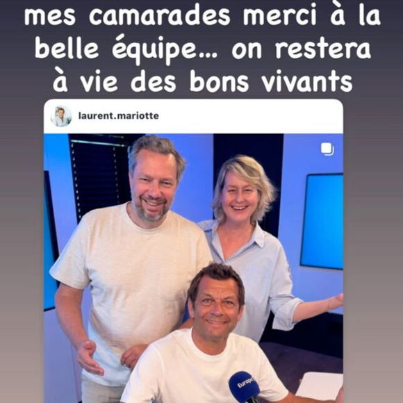 Luana Belmondo réagit à la fin de "La table des bons vivants" sur Europe 1 © Instagram