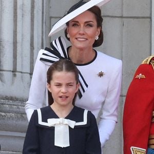 La famille royale britannique, dont Kate Middleton, la princesse Charlotte et le prince Louis, participe à la cérémonie des couleurs à Londres, au Royaume-Uni, le 15 juin 2024. Photo by Stephen Lock / i-Images/ABACAPRESS.COM
