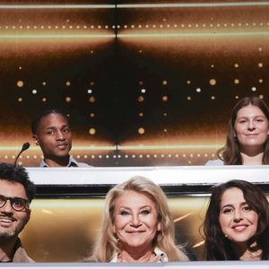 Exclusif - Nadia Roz, Sheila, Tony Saint Laurent lors de l'enregistrement de l'émission "100% logique" présentée par C. Feraud et qui sera diffusée le 18 octobre 2025 au Studio du Lendit à Saint-Denis, France, le 11 mars 2024. © Jack Tribeca/Bestimage