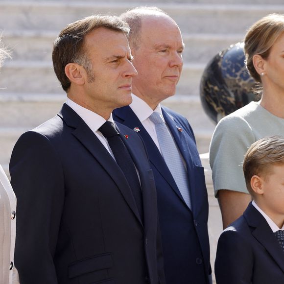 Le prince Albert II de Monaco, la princesse Charlène et leurs enfants accueillent le président Emmanuel Macron , sa femme Brigitte et une délégation au palais princier à Monaco le 7 juin 2025
© Ludovic Marin / Pool / Bestimage