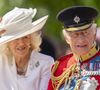 La cérémonie Trooping The Colour a été impactée d'un changement de dernière minute cette année en raison d'un terrible crash d'avion
Le roi Charles III d'Angleterre et Camilla Parker Bowles, reine consort d'Angleterre, - Les membres de la famille royale britannique arrivent à Buckingham Palace pour la cérémonie Trooping the Colour à Londre
© Goff Inf / Bestimage
