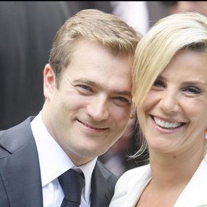 Laurence Ferrari et Renaud Capuçon lors de leur mariage à la mairie du 16ème arrondissement de Paris, le 03/07/2009. Crédit Jacovides-Moreau / Bestimage