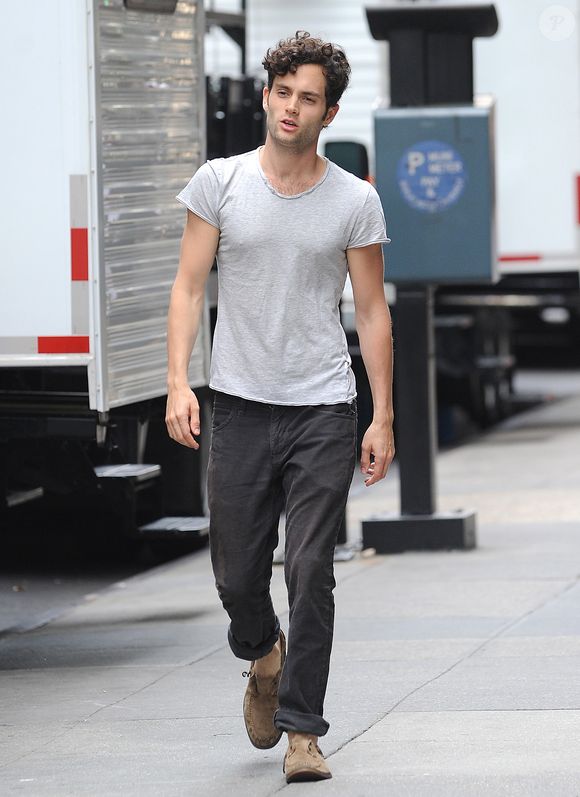 Penn Badgley - Tournage de la série "Gossip Girl" à New York, le 21 août 2012.