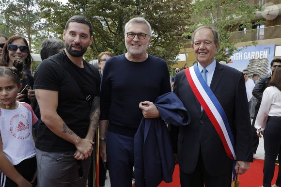 Exclusif - Hugo Manos et Laurent Ruquier, Patrick Ollier - Inauguration de la place Line Renaud a Rueil-Malmaison le 22 Juin 2024.
© Jlppa / Bestimage