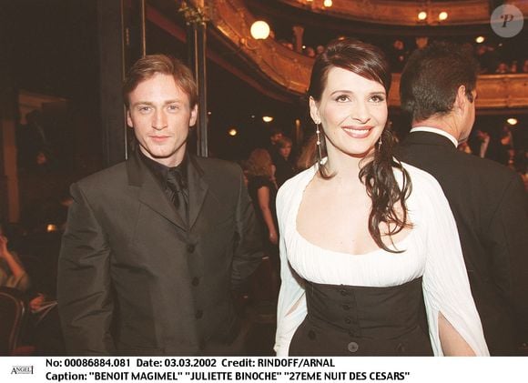 Juliette Binoche et Benoît Magimel lors de la 27e nuit des Césars. 
Crédit : RINDOFF-ARNAL / BESTIMAGE