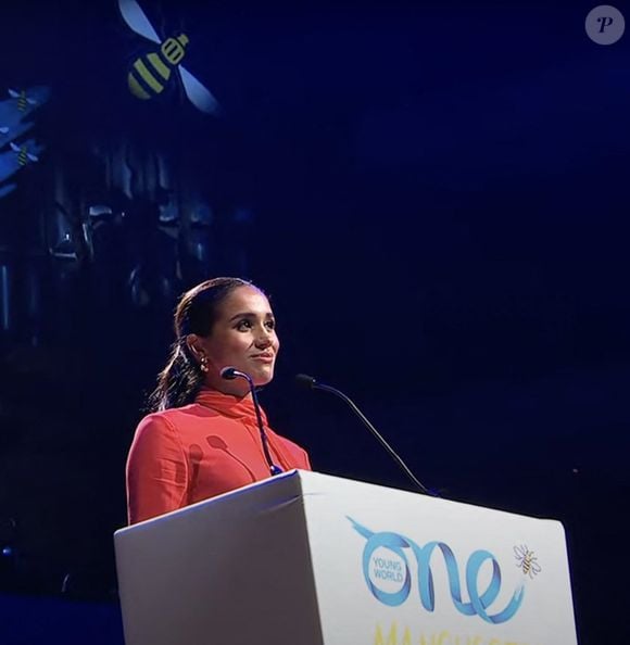 Le prince Harry, duc de Sussex et Meghan Markle, duchesse de Sussex, lors du "One Young World Summit 2022" à Manchester, le 5 septembre 2022. (Backgrid UK/ Bestimage).
