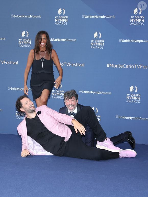 Eric Antoine, Stéphane Plaza et Karine le Marchand - Cérémonie de clôture du 61ème Festival de Télévision de Monte Carlo le 21 juin 2022. © Denis Guignebourg/Bestimage