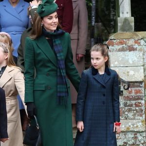La princesse de Galles et la princesse Charlotte après le service religieux du jour de Noël à l'église St Mary Magdalene à Sandringham, Norfolk, Angleterre, Royaume-Uni, le mercredi 25 décembre 2024. Photo by Stephen Lock/i-Images/ABACAPRESS.COM