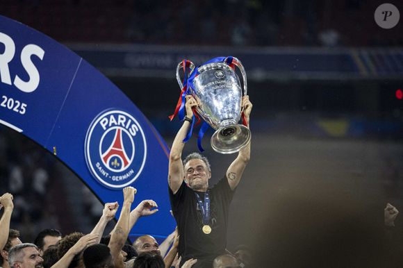 Luis Enrique - Le PSG remporte la Ligue Des Champions 2025, pour la première fois de son histoire, face à l'Inter Milan (5-0) à l'Allianz Arena de Munich, le 31 mai 2025. Photo : Elyxandro Cegarra / PsnewZ / Bestimage