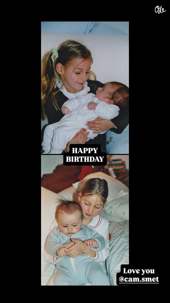 Story Instagram de Darina Scotti-Vartan à l'occasion de l'anniversaire de Cameron Smet.