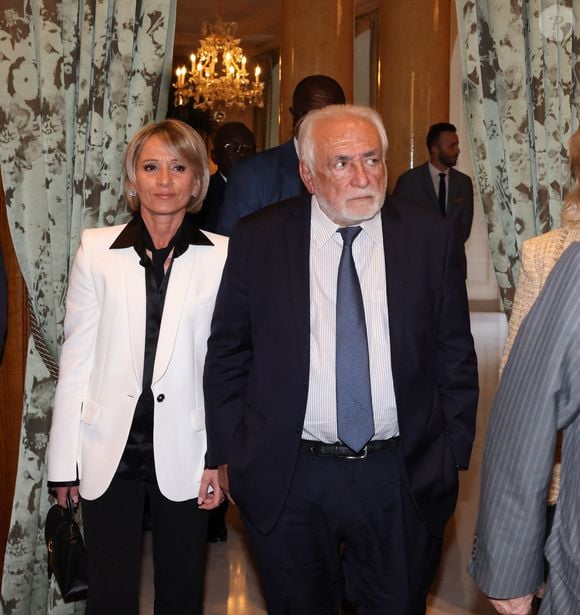 Dominique Strauss-Kahn (DSK) et sa femme Myriam L'Aouffir - A l’occasion de sa visite d’État en France, Son Excellence Denis Sassou Nguesso, Président de la République du Congo, a convié le 22 mai 2025 une sélection de personnalités françaises et congolaises à une soirée à l’hôtel Bristol.  © Sébastien Valente/Bestimage