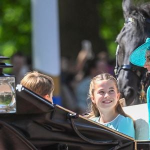 Catherine (Kate) Middleton, princesse de Galles, La princesse Charlotte de Galles - Les membres de la famille royale britannique arrivent à Buckingham Palace pour la cérémonie Trooping the Colour à Londres, le 14 juin 2025. Affecté par le crash du Boeing 787 Dreamliner à Ahmedabad du 12 juin, le souverain et les officiels porteront un brassard noir en hommage aux plus de 270 victimes. Bon nombre d'elles étaient des ressortissants britanniques.