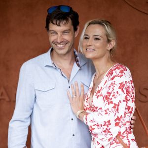 Elodie Gossuin et son mari Bertrand Lacherie au village lors des internationaux de France à Roland Garros le 12 juin 2021. © JB Autissier / Panoramic / Bestimage