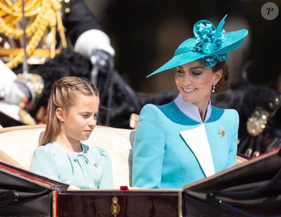 La princesse Catherine (Catherine "Kate" Middleton, princesse de Galles), la princesse Charlotte (La princesse Charlotte de Galles), la parade officielle d'anniversaire du roi Charles, The King's Birthday Parade 2025 (Trooping the Colour) à Londres, Royaume-Uni, le 14 juin 2025. ( DANA-No : 02619883 ) © Dana Press / Bestimage