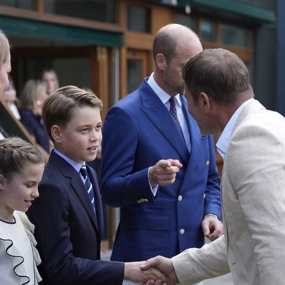 Le prince William, prince de Galles, et Catherine Middleton, princesse de Galles, Prince George et Princesse Charlotte à la finale Homme à Wimbledon le 13 juillet 2025

Picture by Andrew Matthews/WPA-Pool