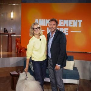 Exclusif - Caroline Roux, sur plateau de la nouvelle émission "Animalement Vôtre" présentée par Bernard Montiel et diffusée le 30 novembre sur France 3, à Paris, France, le 14 octobre 2025. © Jack Tribeca/Bestimage