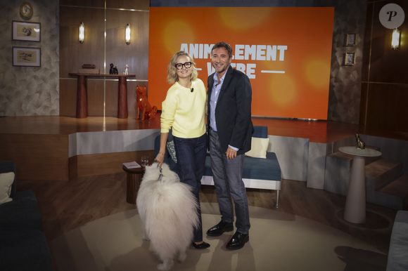 Exclusif - Caroline Roux, sur plateau de la nouvelle émission "Animalement Vôtre" présentée par Bernard Montiel et diffusée le 30 novembre sur France 3, à Paris, France, le 14 octobre 2025. © Jack Tribeca/Bestimage