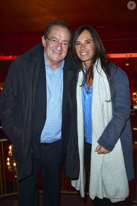 Exclusif - Jean-Pierre Pernaut et sa femme Nathalie Marquay - Les célébrités assistent au One Woman Show de l'humoriste E.Poux "Le syndrome du Playmobil" au Casino de Paris, France, le 15 avril 2019. © Giancarlo Gorassini/Bestimage