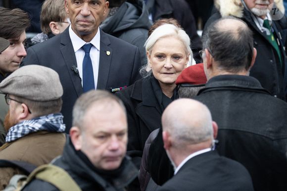 Marie-Caroline Le Pen quitte l'église Notre-Dame du Val-de-Grâce à Paris, le 16 janvier 2025, après une cérémonie à la mémoire de Jean-Marie Le Pen, figure de l'extrême droite française.  Photo par Raphael Lafargue/ABACAPRESS.COM
