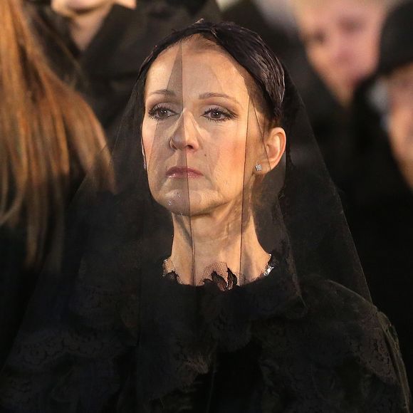 Céline Dion - Sorties des obsèques nationales de René Angélil en la Basilique Notre-Dame de Montréal, le 22 janvier 2016.© Morgan Dessales/Bestimage