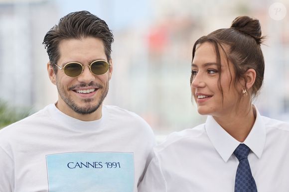 François Civil et Adèle Exarchopoulos - Photocall du film "L'Amour Ouf" (Beating Hearts / Compétition) lors du 77ème Festival International du Film de Cannes (14 - 25 mai 2024), le 24 mai 2024.  © Moreau / Jacovides / Bestimage