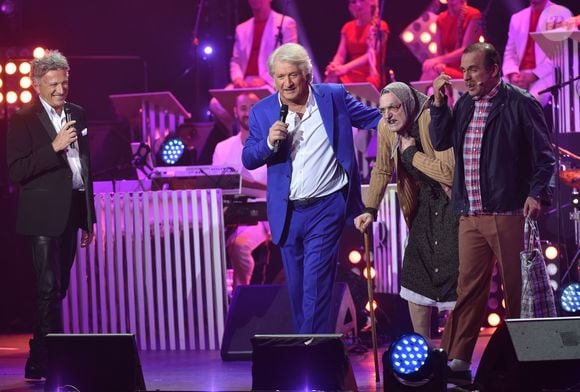 Exclusif - Patrick Sébastien, Nelson Monfort et Les Bodins - Emission Ze Fiesta présentée par Patrick Sébastien à l'Olympia à Paris le 29 octobre 2015 et diffusée le 25 décembre sur France 2. © Gian Gorassini/Bestimage