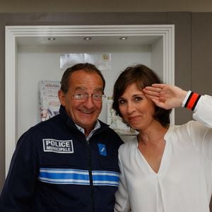 Jean-Pierre Pernaut accompagné de Dominique Lagrou-Sempère le 9 mai 2018. 
Photo par Dominique Leriche / Nice / Matin / Bestimage