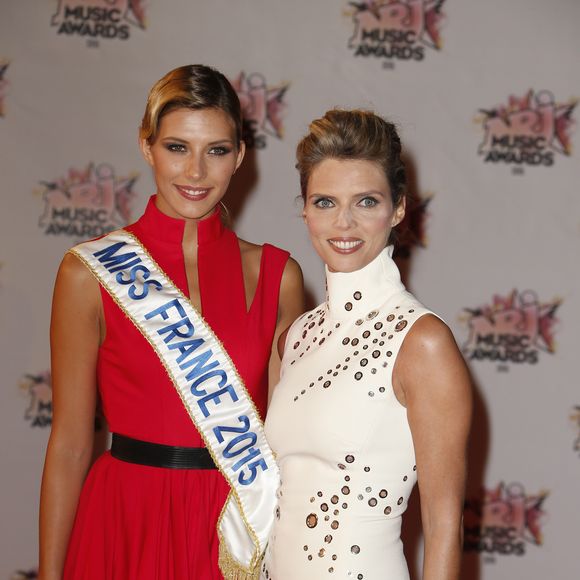 Camille Cerf (Miss France 2015), Sylvie Tellier - Arrivées à la 17ème cérémonie des NRJ Music Awards 2015 au Palais des Festivals à Cannes, le 7 novembre 2015. © Christophe Aubert via Bestimage