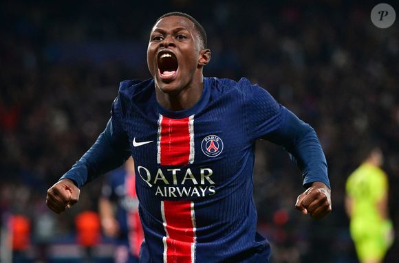 Nuno Mendes - Match de quart de finale aller de Ligue Des Champions 2024-2025 (LDC) "PSG - Aston-Villa (3-1)" au Parc des Princes, le 9 avril 2025. Christian Liewig / Bestimage