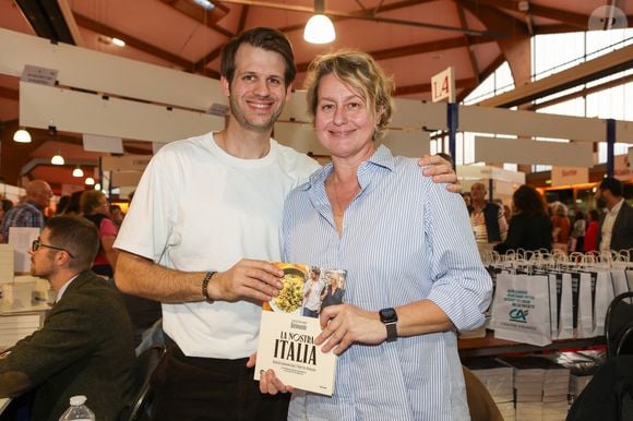 Alessandro et Luana Belmondo, à la Halle Georges Brassens de Brive-la-Gaillarde, le 8 novembre 2024. Foire du Livre de Brive 2024. © Jean-Marc Lhomer / Bestimage