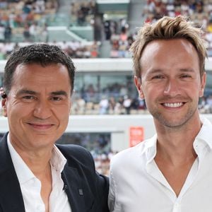 Laurent Luyat et Cyril Féraud - Plateau de France Télévision lors des Internationaux de France de Tennis de Roland Garros 2023. Photo par BERTRAND RINDOFF PETROFF / BESTIMAGE