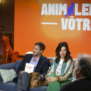 Exclusif - Caroline Roux, sur plateau de la nouvelle émission "Animalement Vôtre" présentée par Bernard Montiel et diffusée le 30 novembre sur France 3, à Paris, France, le 14 octobre 2025. © Jack Tribeca/Bestimage