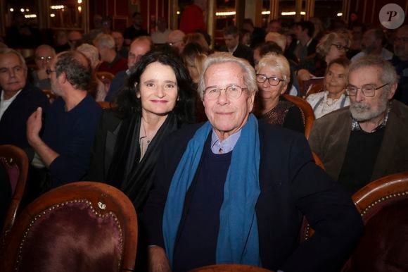 Exclusif - Jean-Louis Debré et sa femme Valérie Bochenek, - Les célébrités assistent au concert de Marie-Paule Belle, à l'occasion de ses 50 ans de carrière, aux Folies Bergères à Paris, le 2 novembre 2024. 
© Jack Tribeca / Bestimage