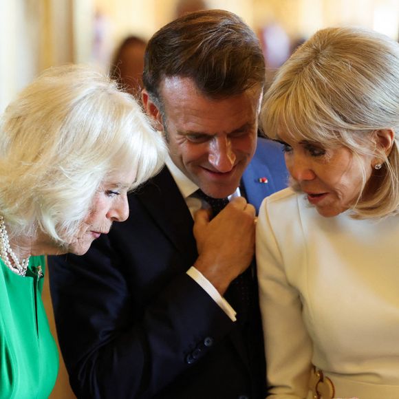 Cérémonie d’accueil à Windsor d'Emmanuel Macron (président de la République Française) et de Brigitte Macron au château de Windsor par le Le roi Charles III d'Angleterre et Camilla Parker Bowles, reine consort d'Angleterre, Le prince William, prince de Galles, et Catherine (Kate) Middleton, princesse de Galles, et visite de la Royal Collection, le 8 juillet 2025. 
© Ludovic Marin / Pool / Bestimage