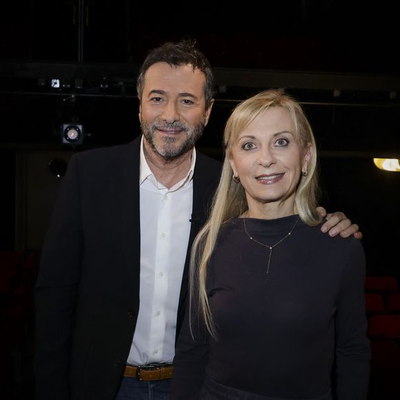 Exclusif - Bernard Montiel, Natalie Dessay lors de l'enregistrement de l'émission Olympiascope présentée par B.Montiel à la Comédie de Paris le 6 mars 2025. 
Cette émission sera diffusée le 16 avril.

© Jack Tribeca / Bestimage