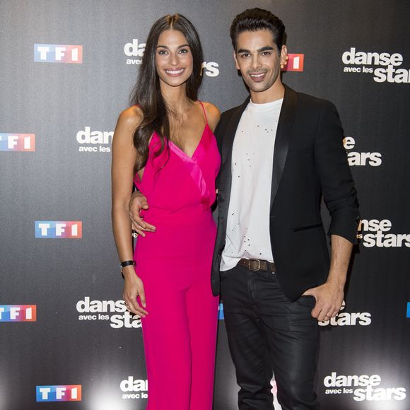 Tatiana Silva et son danseur Christophe Licata lors du photocall de présentation du jury et des nouveaux couples de "Danse avec les Stars" au siège de TF1 à Boulogne-Billancourt, le 28 septembre 2017. © Pierre Pérusseau/Bestimage