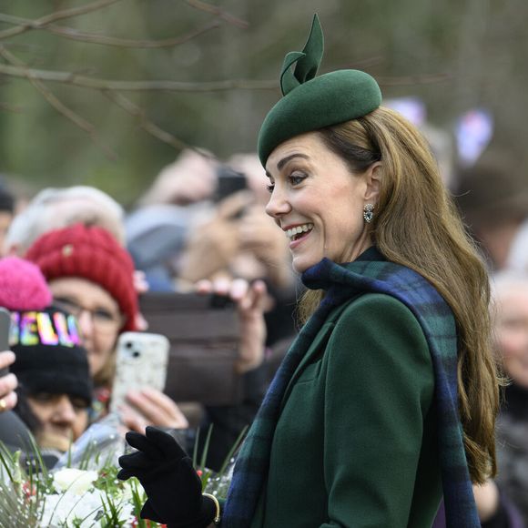 Catherine (Kate) Middleton, princesse de Galles - La famille royale britannique se rend à la messe de Noël à Sandringham le 25 décembre 2024.