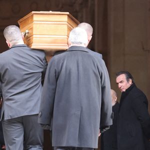 Albert Dupontel, Jean Dujardin - Obsèques du réalisateur Bertrand Blier en l'église Saint-Roch à Paris le 29 janvier 2025. © Dominique Jacovides/Bestimage