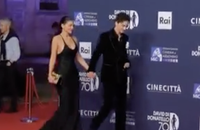 Timothée Chalamet et sa compagne Kylie Jenner lors de la 70ème cérémonie des "David di Donatello Awards" à Rome, le 7 mai 2025.