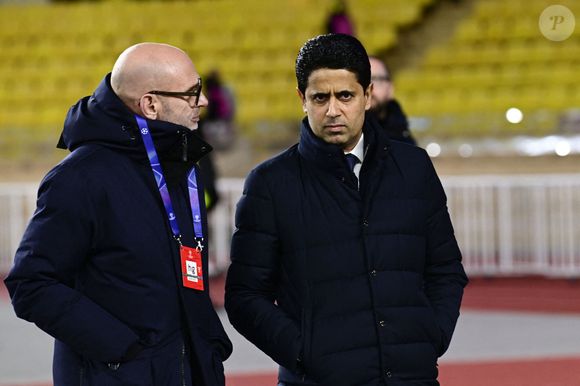 Nasser Al-Khelaïfi (Président PSG) - Match de Ligue des Champions entre l'AS Monaco et le Paris Saint Germain le 17 février 2026 au stade Louis II à Monaco.  |Match de Ligue Des Champions 2026-2027 (LDC) "AS Monaco - Paris-Saint-Germain (PSG) (2-3)" au stade Louis II