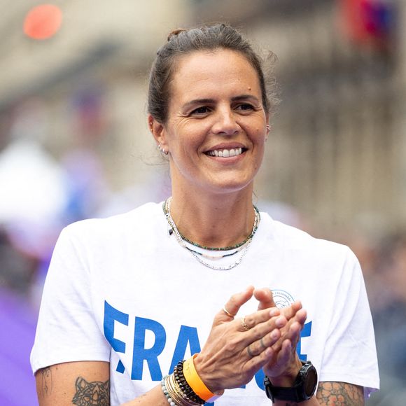 Laure Manaudou dans le cadre de la première édition de la Fête du sport sur la place de l'Hôtel-de-Ville à Paris, France, le 14 septembre 2025. Photo par Alexis Jumeau/ABACAPRESS.COM