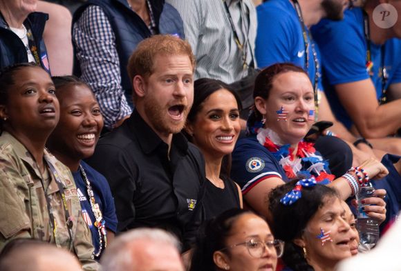 Le prince Harry et Meghan Markle assistent à la finale de basket en fauteuil roulant lors des Invictus Games 2023 à Dusseldorf le 13 septembre 2023. © Piero Nigro/Alto Press via ZUMA Press / Bestimage