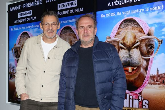 Exclusif - Les humoristes et comédiens Vincent Dubois et Jean-Christian Fraiscinet à l'avant-première du film "Les Bodin's partent en vrille", au cinéma CGR-Villenave-d'Ornon, Gironde, France, le 29 janvier 2025. © Jean-Marc Lhomer/Bestimage